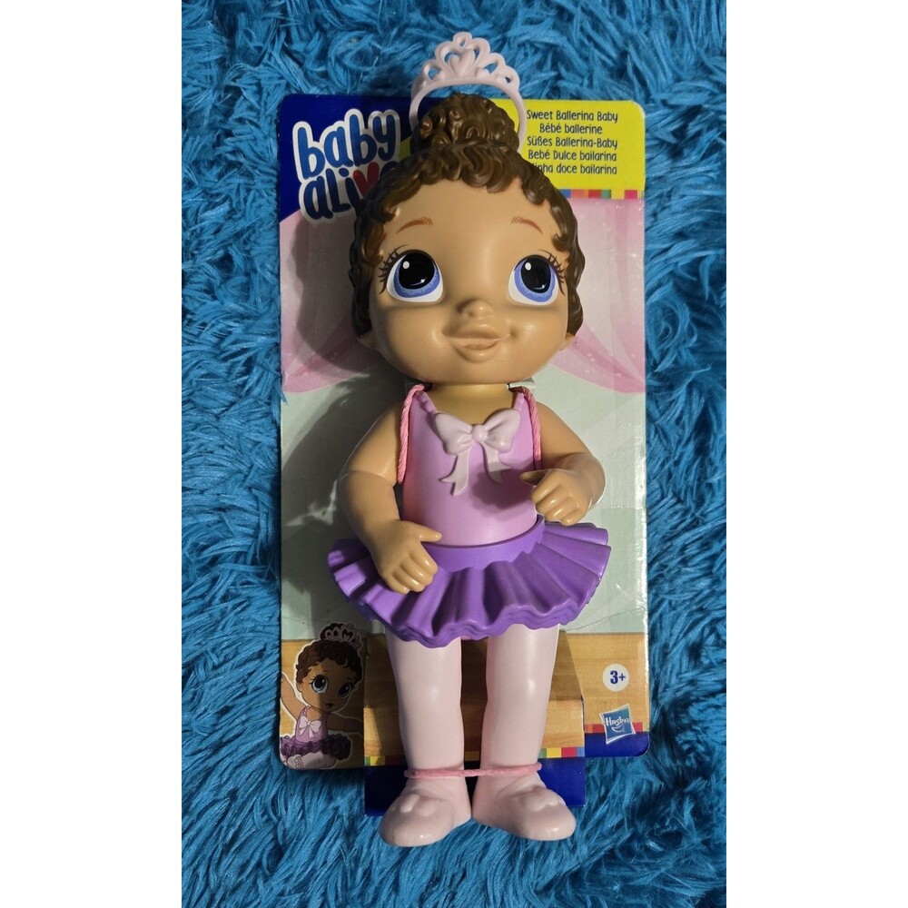 Baby Alive Sweet Ballerina Baby 10" Baby Doll New Hispanic Purple & Pink Outfit